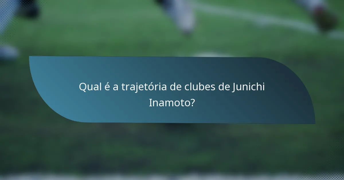 Qual é a trajetória de clubes de Junichi Inamoto?